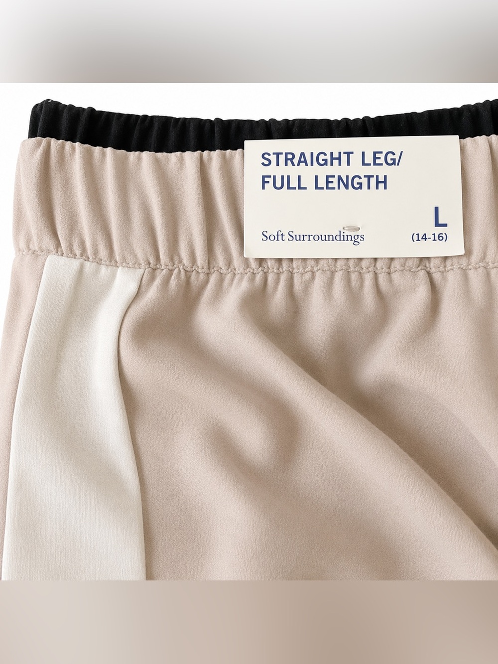Lot of 2! Soft Surroundings Pants with Stripe Detail Tan=L and Black=XL - Picture 5 of 8
